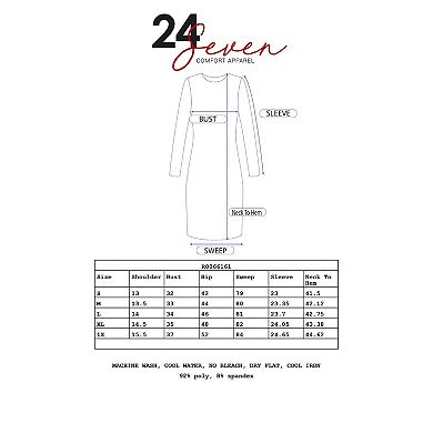 Women's 24Seven Comfort Apparel Long Sleeve Fit & Flare Dress with Pockets