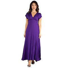 Women's 24Seven Comfort Apparel Long Sleeve V-Neck Side Slit Maxi Dress