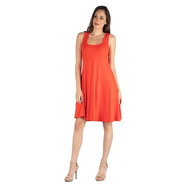 Women's 24seven Comfort Apparel Sleeveless A-Line Fit and Flare Dress