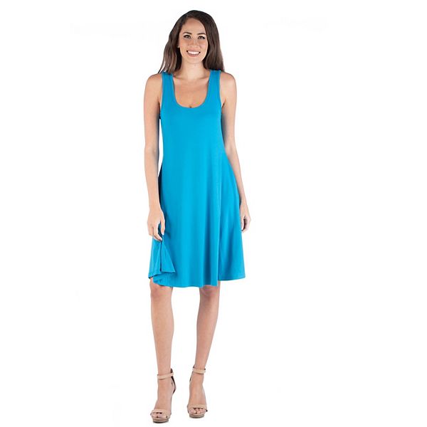 Women's 24seven Comfort Apparel Sleeveless A-Line Fit and Flare Dress