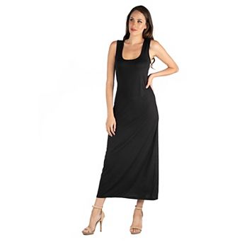 Women's 24seven Comfort Apparel Scoop Neck Racerback Tank Top Maxi Dress