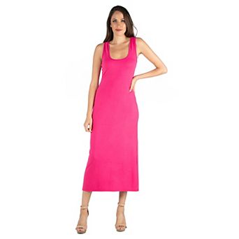 Women's 24seven Comfort Apparel Scoop Neck Racerback Tank Top Maxi Dress
