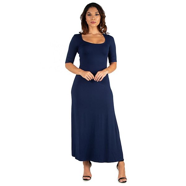 Women's 24seven Comfort Apparel Scoopneck Maxi Dress