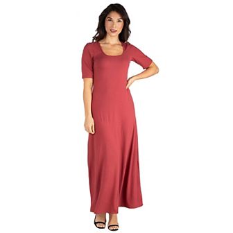 Women's 24seven Comfort Apparel Scoopneck Maxi Dress