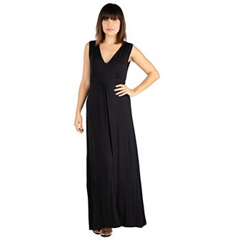 Women's 24seven Comfort Apparel V-Neck Sleeveless Maxi Dress