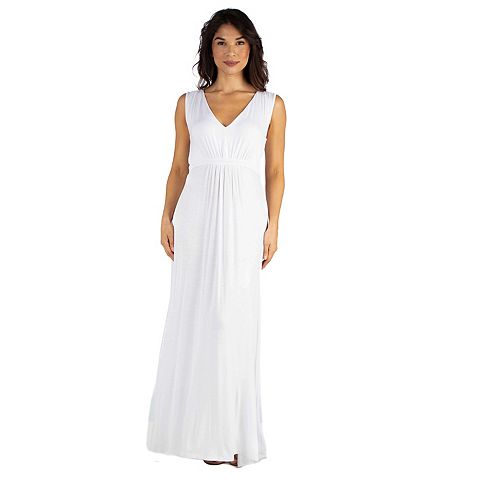 Женские платья 24seven Women's 24seven Comfort Apparel V-Neck Sleeveless Maxi Dress