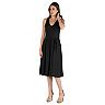 Women's 24seven Comfort Apparel Fit And Flare Sleeveless Midi Tank Dress with Pockets