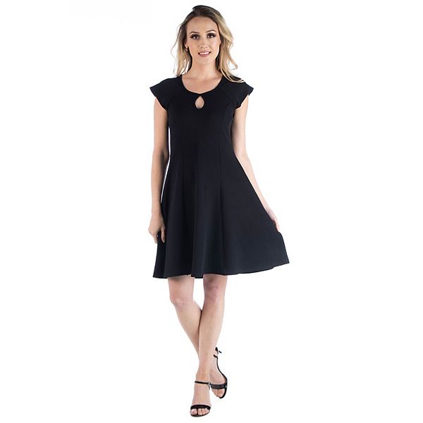 Women's 24seven Comfort Apparel Scoopneck Keyhole A-Line Dress