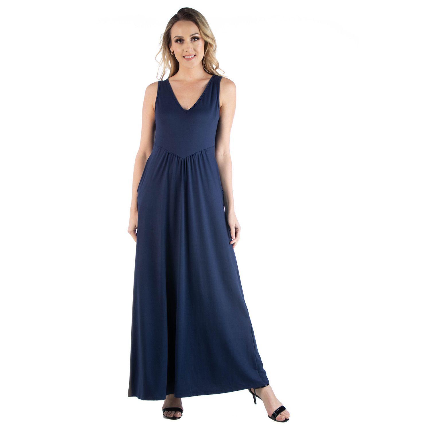 Женские платья 24Seven Comfort Apparel Sleeveless V-Neck Tank Top Maxi Dress
