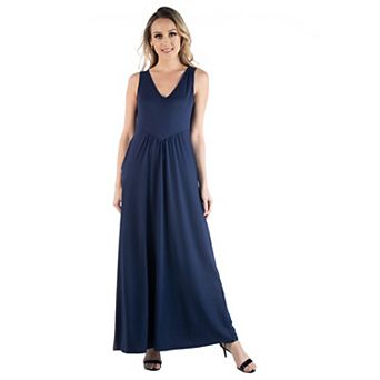 Women's 24seven Comfort Apparel Sleeveless V-Neck Tank Top Maxi Dress