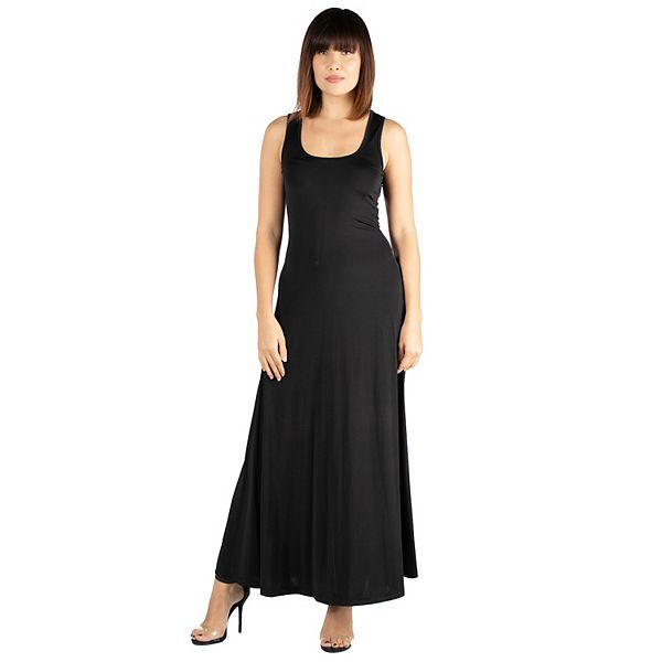 Women's 24seven Comfort Apparel Fit And Flare A-Line Sleeveless Maxi Dress