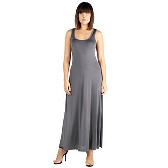 Women's 24seven Comfort Apparel Fit And Flare A-Line Sleeveless Maxi Dress