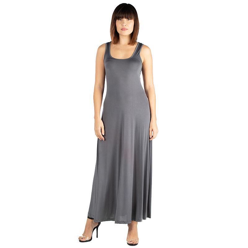 Women's 24seven Comfort Apparel Fit And Flare A-Line Sleeveless Maxi Dress, 