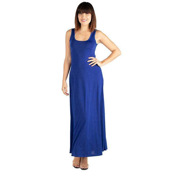 Women's 24seven Comfort Apparel Fit And Flare A-Line Sleeveless Maxi Dress