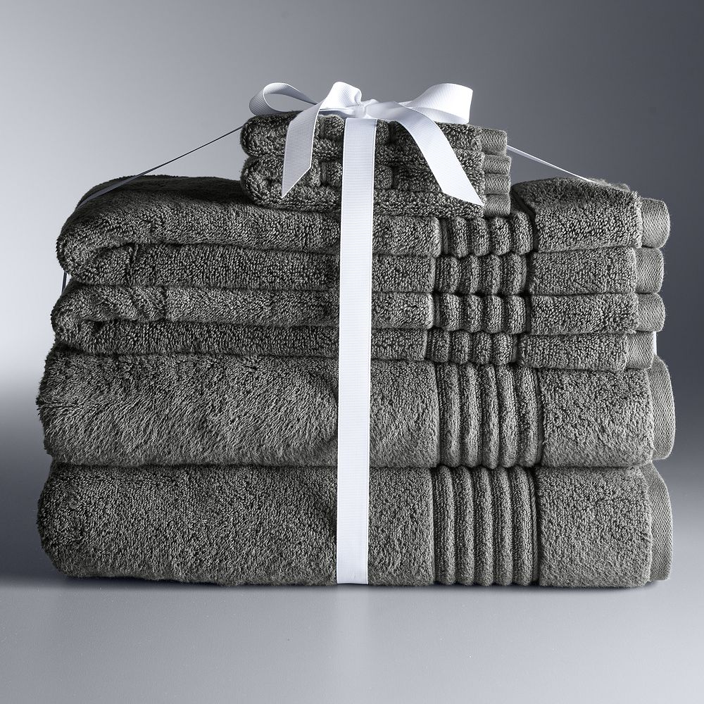 Simply Vera Vera Wang Signature 6-piece Bath Towel Set (Charcoal)