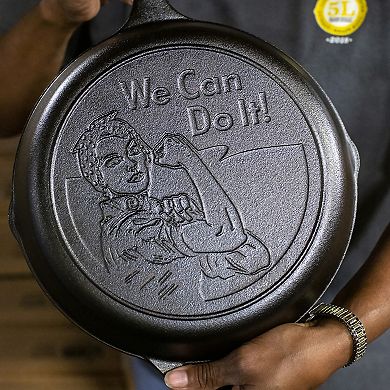 Lodge We Can Do It Rosie the Riveter Seasoned Cast-Iron Skillet