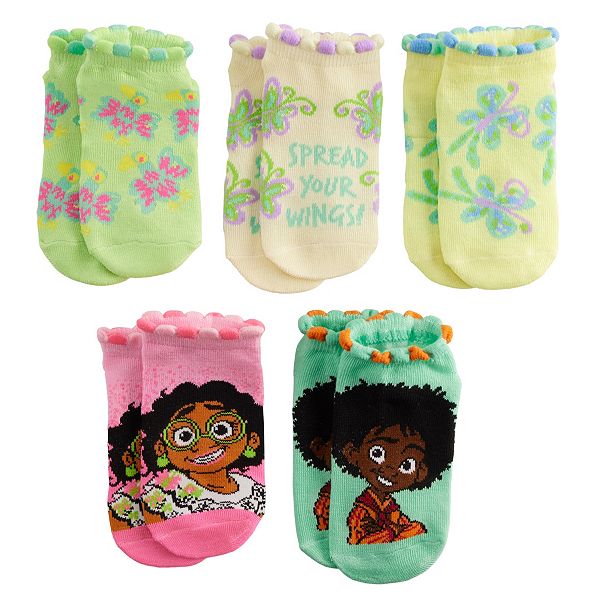 Disney's Encanto Girls 46x Mirabel & Antonio 5Pack NoShow Socks