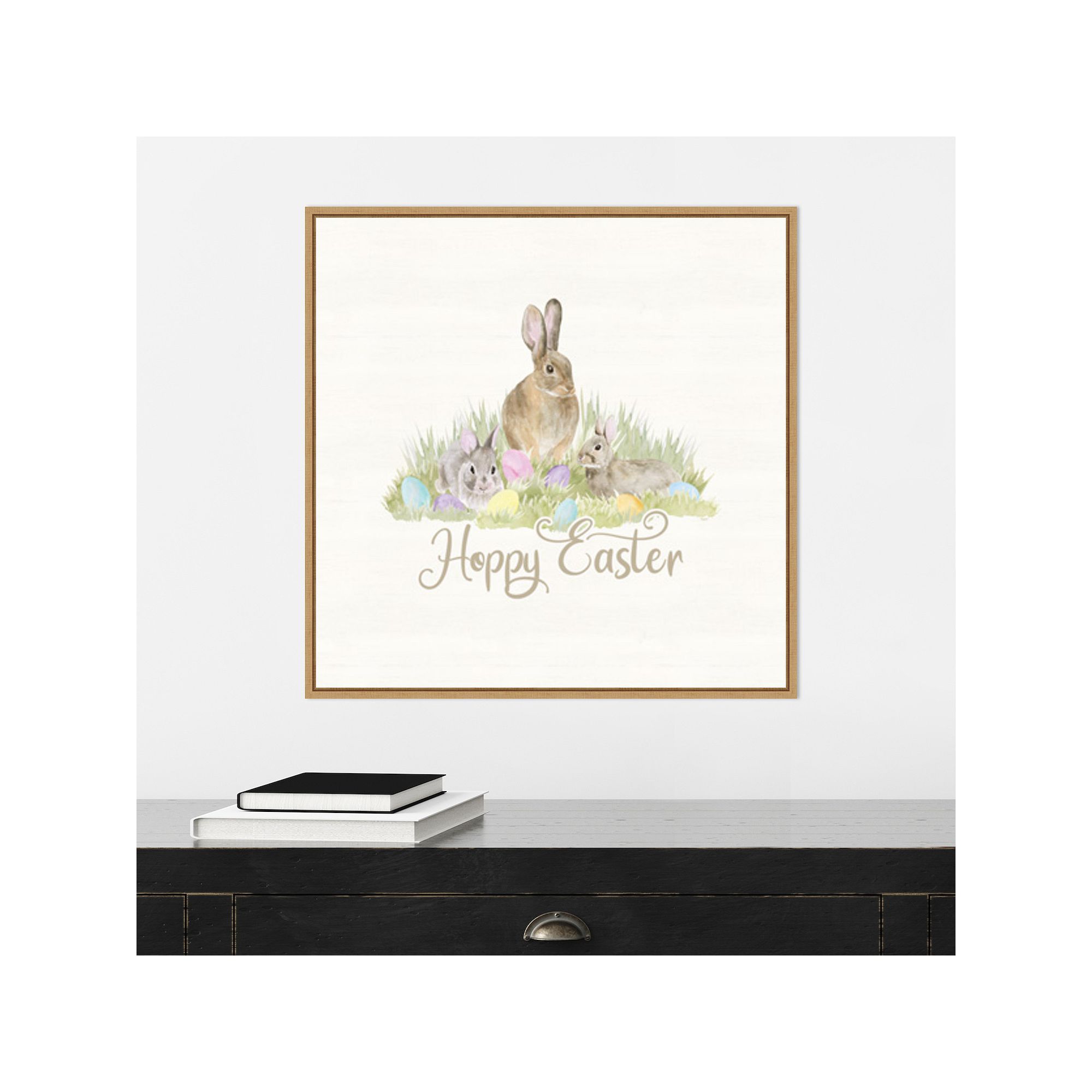 Amanti Art Farmhouse Easter VI Bunny Framed Wall Art, Purple