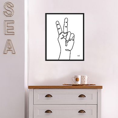 Amanti Art Happy Hands I Peace Framed Wall Art