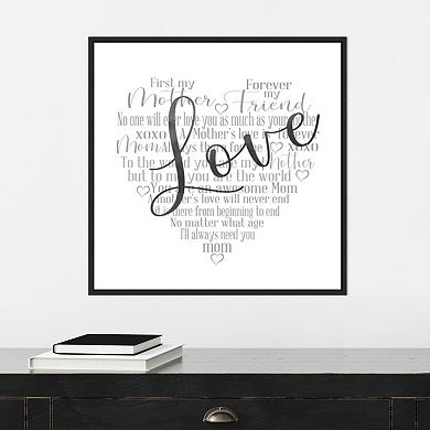 Amanti Art Mother's Day Heart Love Framed Wall Art