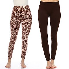 Solid Color Lycra Leggings in Dark Brown : BNJ810