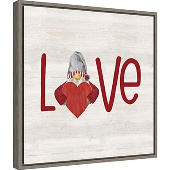 Amanti Art Valentine Gnomes III Love Framed Wall Art