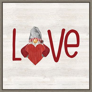 Amanti Art Valentine Gnomes III Love Framed Wall Art