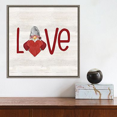 Amanti Art Valentine Gnomes III Love Framed Wall Art