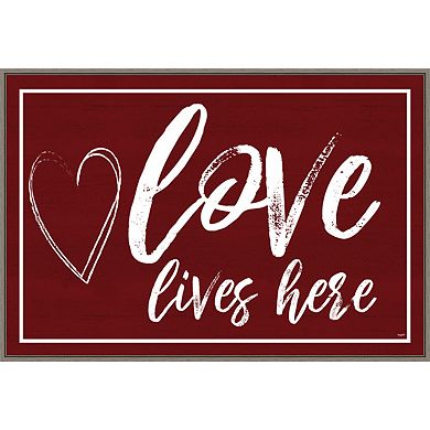 Amanti Art Valentines V Love Lives Here Framed Wall Art