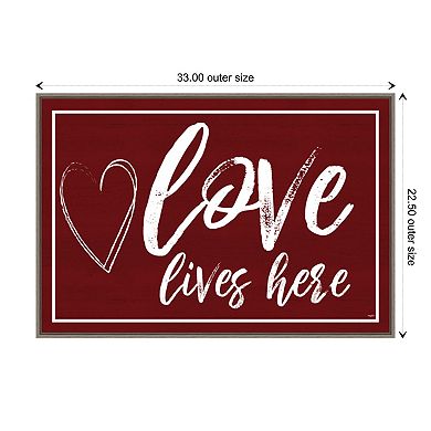 Amanti Art Valentines V Love Lives Here Framed Wall Art