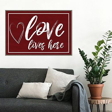 Amanti Art Valentines V Love Lives Here Framed Wall Art
