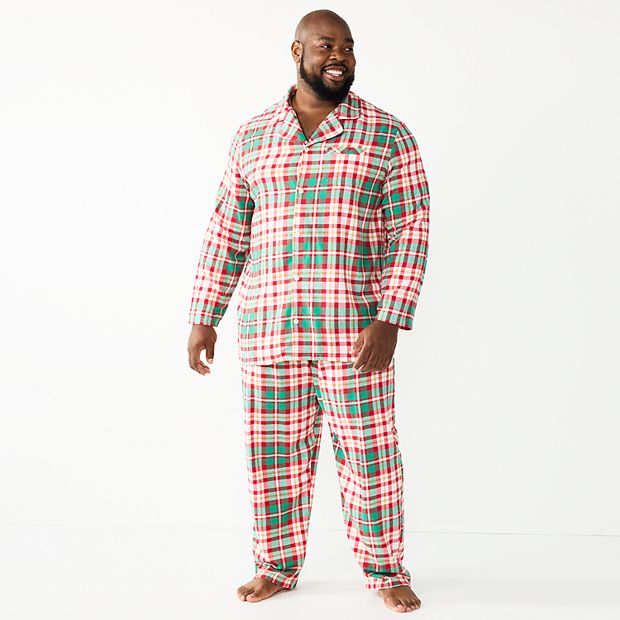 Big and tall red best sale plaid pajamas