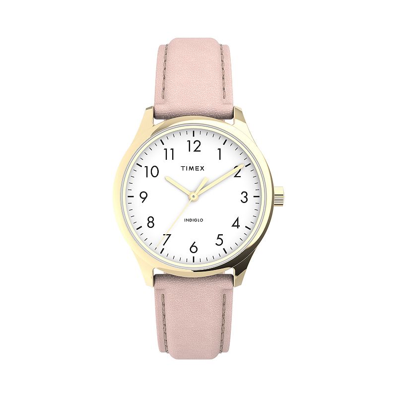 Timex® Easy Reader® 32 MM Women's Leather Strap Watch - TW2V25200JT, Size: Medium, Pink