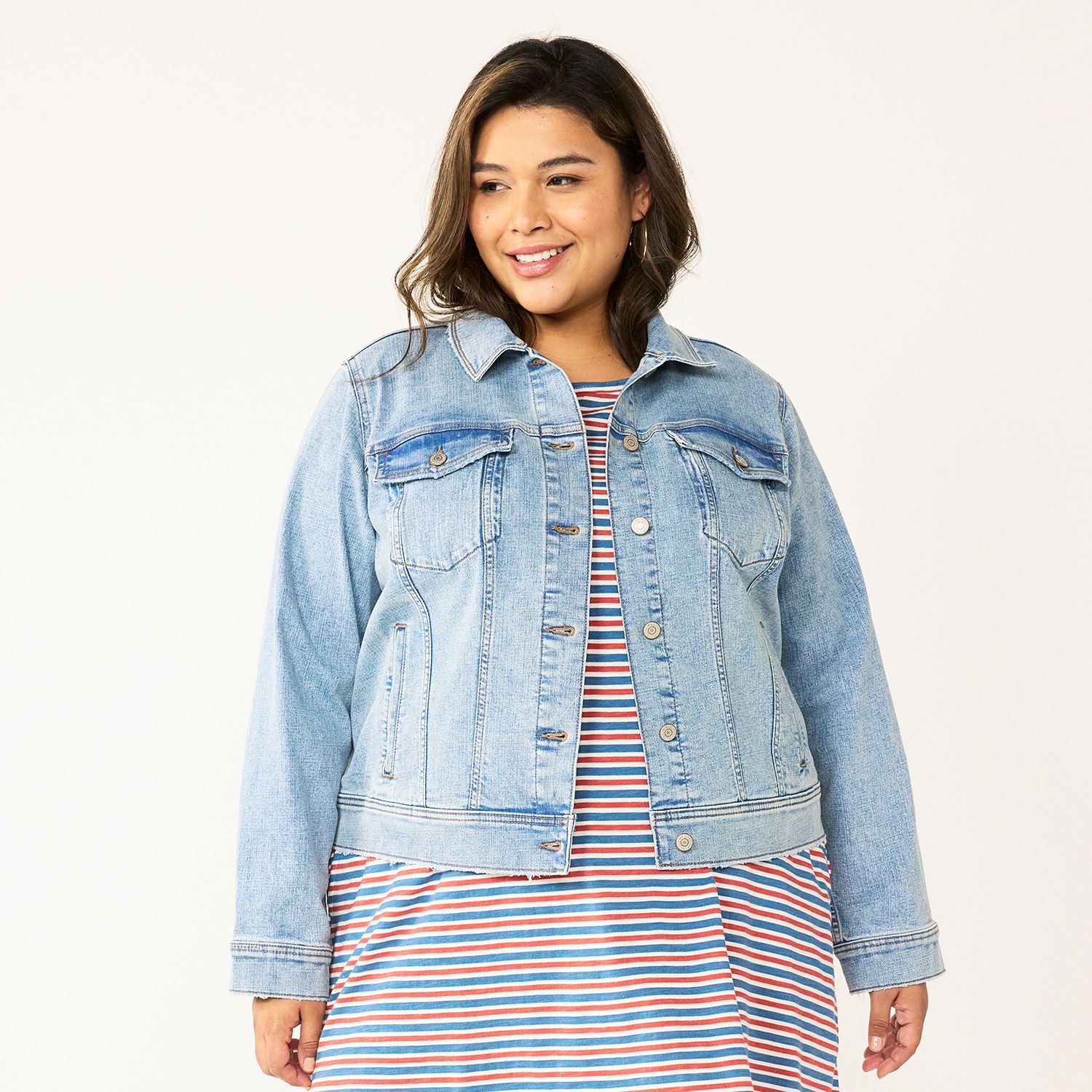 kohls plus size jean jackets