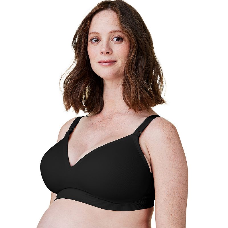 Bravado Designs Plunge Wireless Maternity & Nursing Bra 11017V, Women's, Size: Small FC, Black