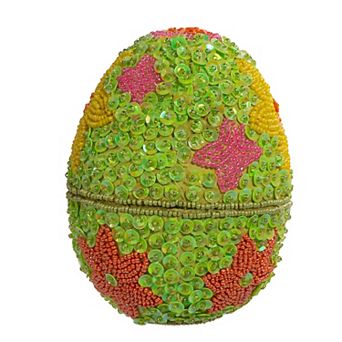 Beaded Decorative Egg Container Table Decor