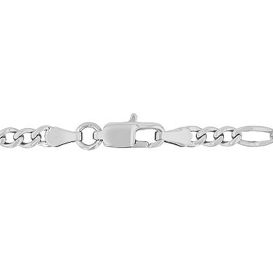 Steel Nation Men's Stainless Steel Figaro Link Chain Necklace