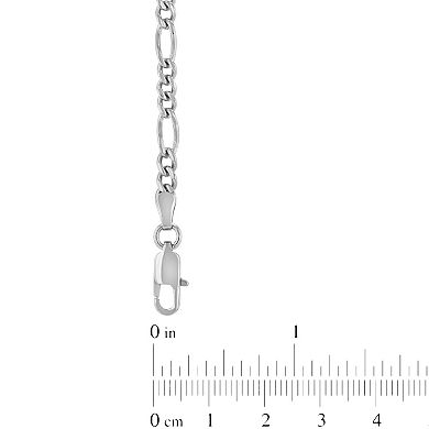Steel Nation Men's Stainless Steel Figaro Link Chain Necklace