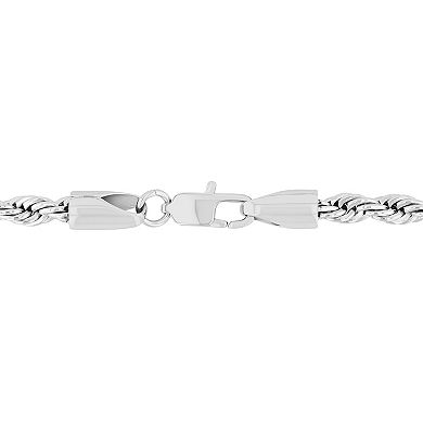 Steel Nation Men's Stainless Steel Rope Link Chain Necklace