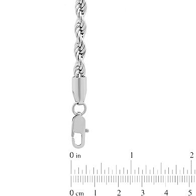 Steel Nation Men's Stainless Steel Rope Link Chain Necklace