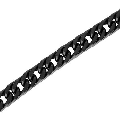Steel Nation Men's Black Ion-Plated Stainless Steel Curb Link Bracelet