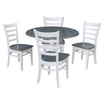 International Concepts Dual Drop Leaf Dining Table & Ladderback Chair 5 pc Set