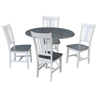 International Concepts Dual Drop Leaf Dining Table & Dining Chair 5 pc Set