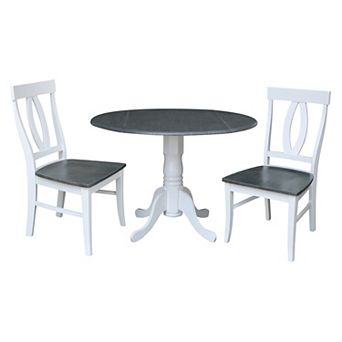 International Concepts Dual Drop Leaf Dining Table & Chair 3 pc Set