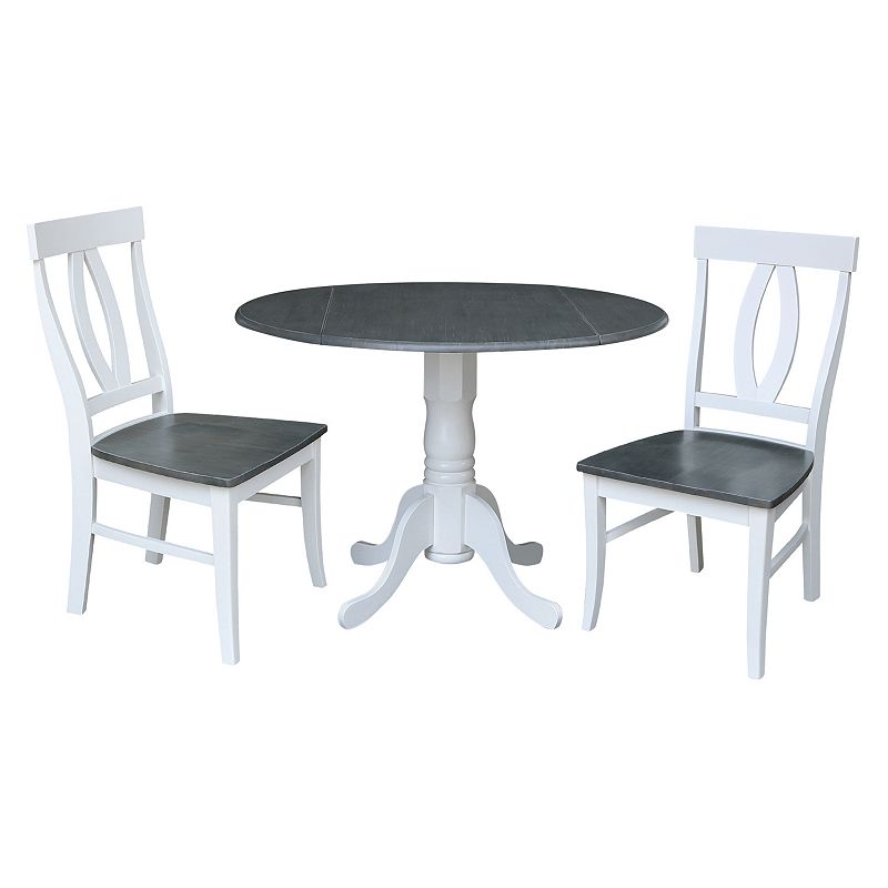 International Concepts Dual Drop Leaf Dining Table & Chair 3-piece Set, Mul