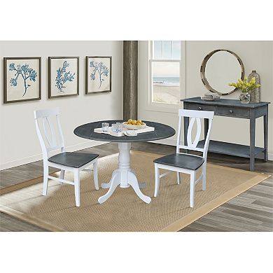 International Concepts Dual Drop Leaf Dining Table & Chair 3-piece Set