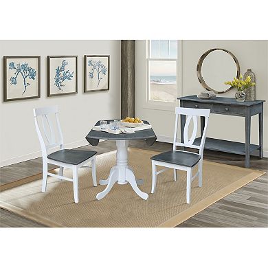 International Concepts Dual Drop Leaf Dining Table & Chair 3-piece Set