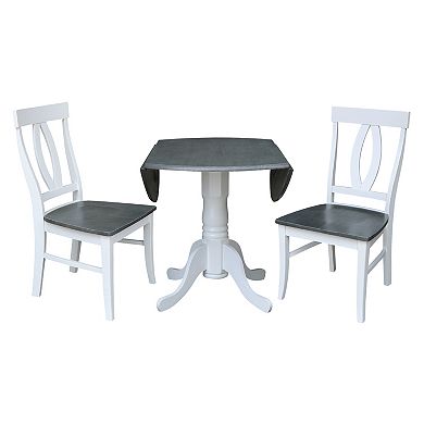 International Concepts Dual Drop Leaf Dining Table & Chair 3-piece Set