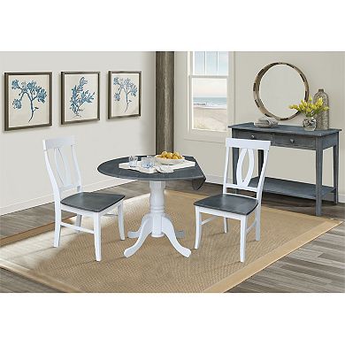 International Concepts Dual Drop Leaf Dining Table & Chair 3-piece Set