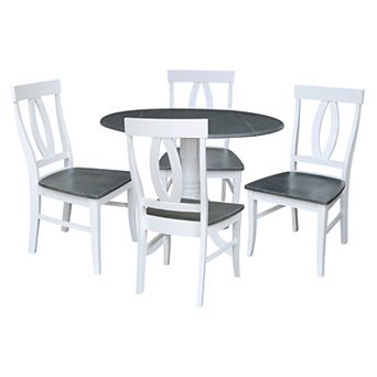 International Concepts Dual Drop Leaf Dining Table & Chair 5 pc Set